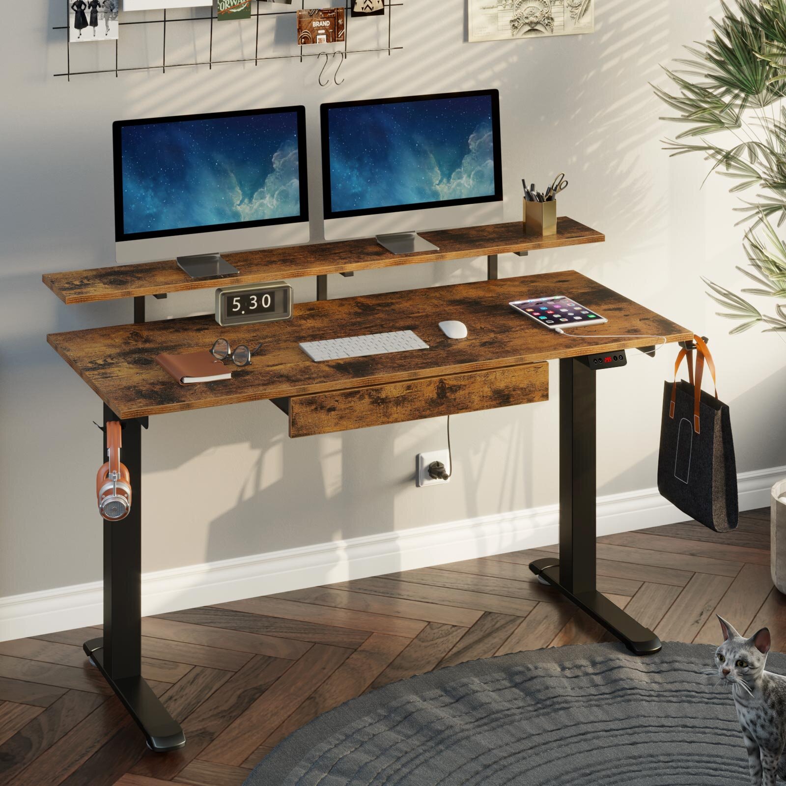 adjust computer desk