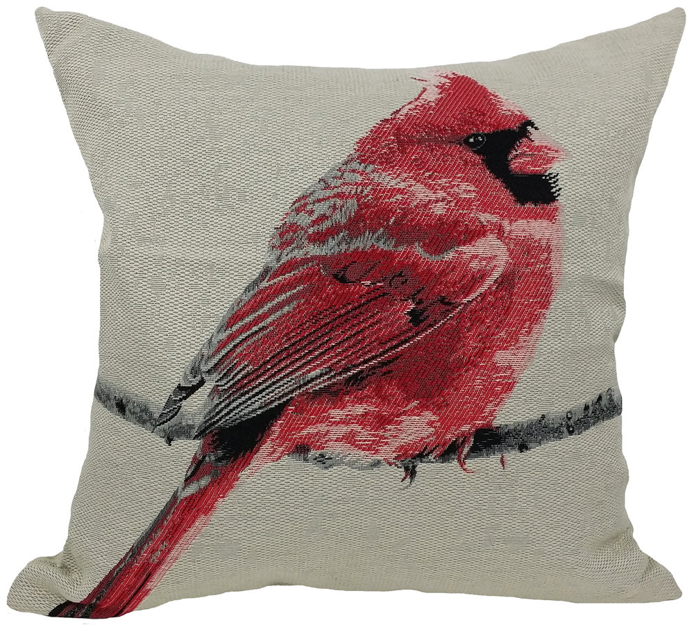 red bird pillow