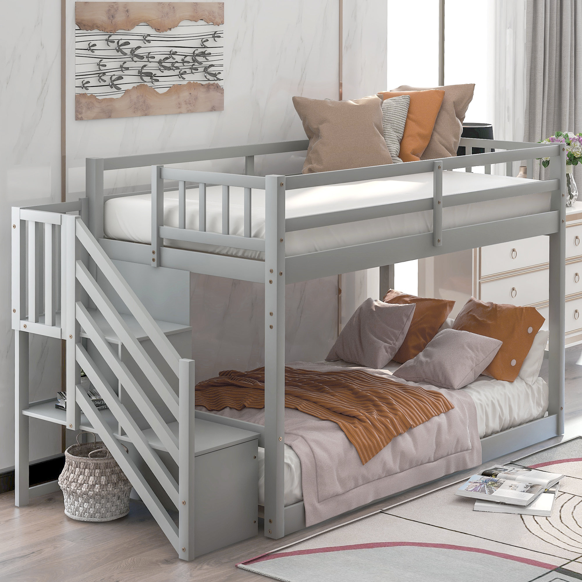 low profile full over full bunk bed