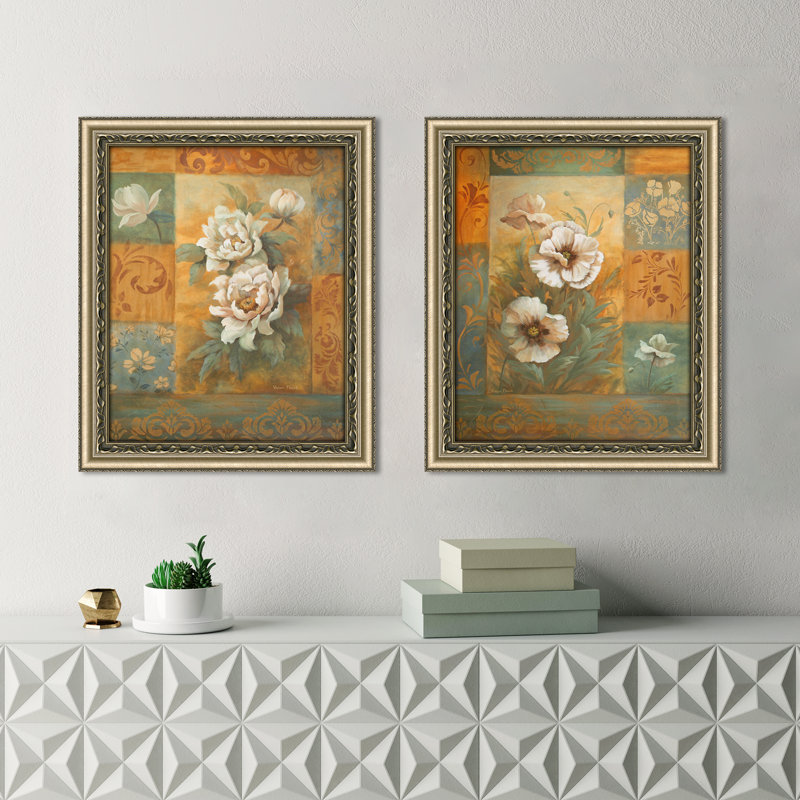 Alcott Hill Pams Poppies 2 Piece Framed Acrylic Painting Print