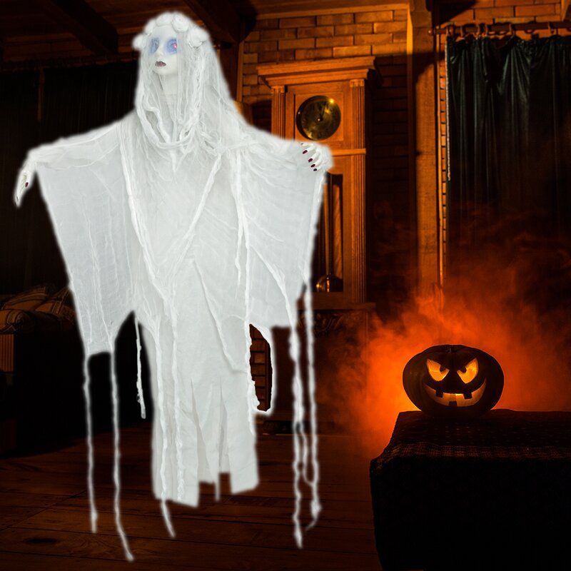 The Holiday Aisle® Hanging Creepy Shrilling Ghost Lighted Display | Wayfair