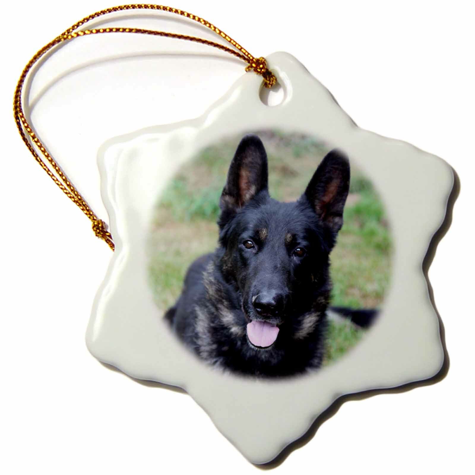 The Holiday Aisle Dog German Shepherd Snowflake Holiday Shaped