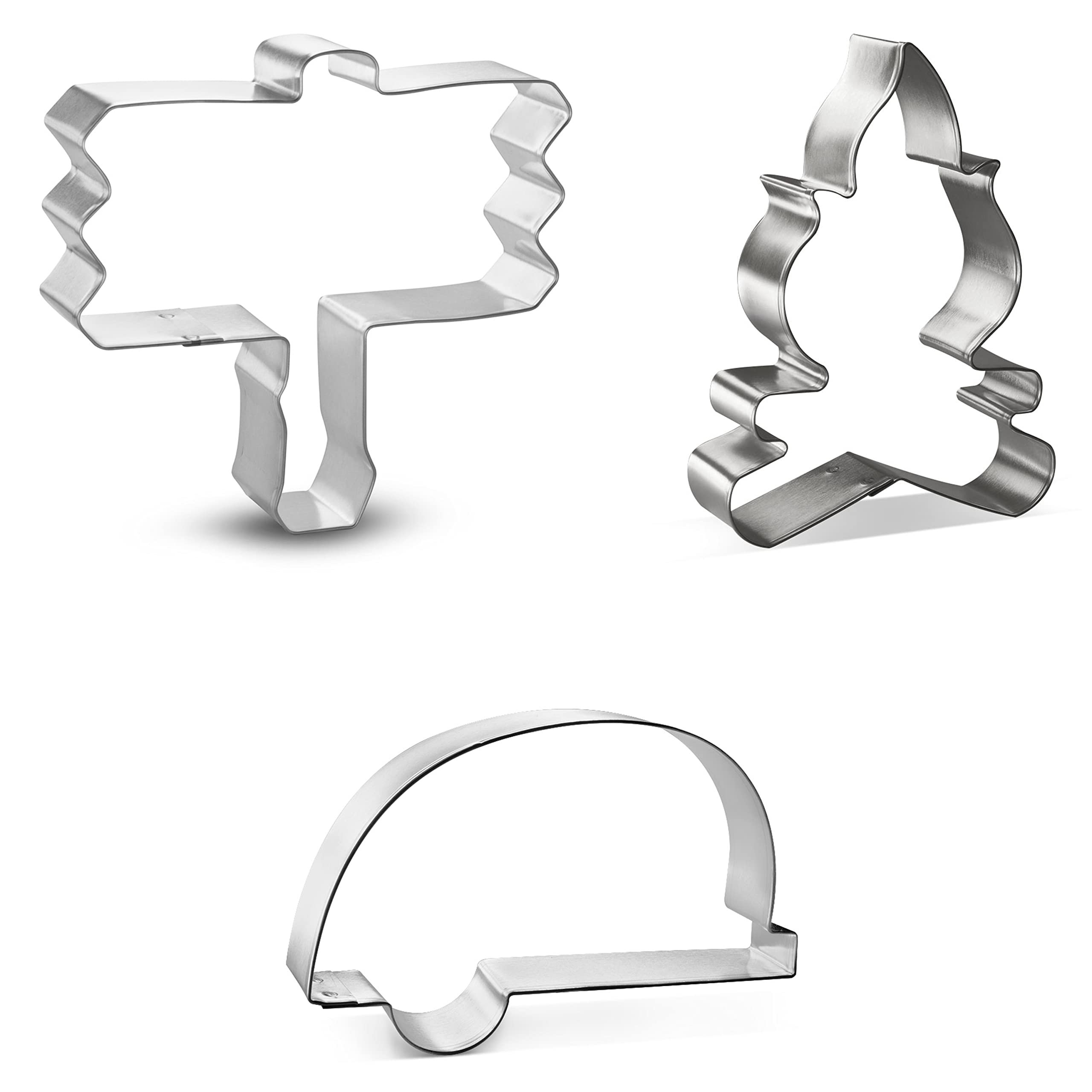 3 Piece Summer Fall Camping Cookie Cutter Set Camper