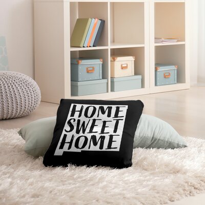 Home Sweet Tufted Floor Pillow East Urban Home Color: Black, Size: 26