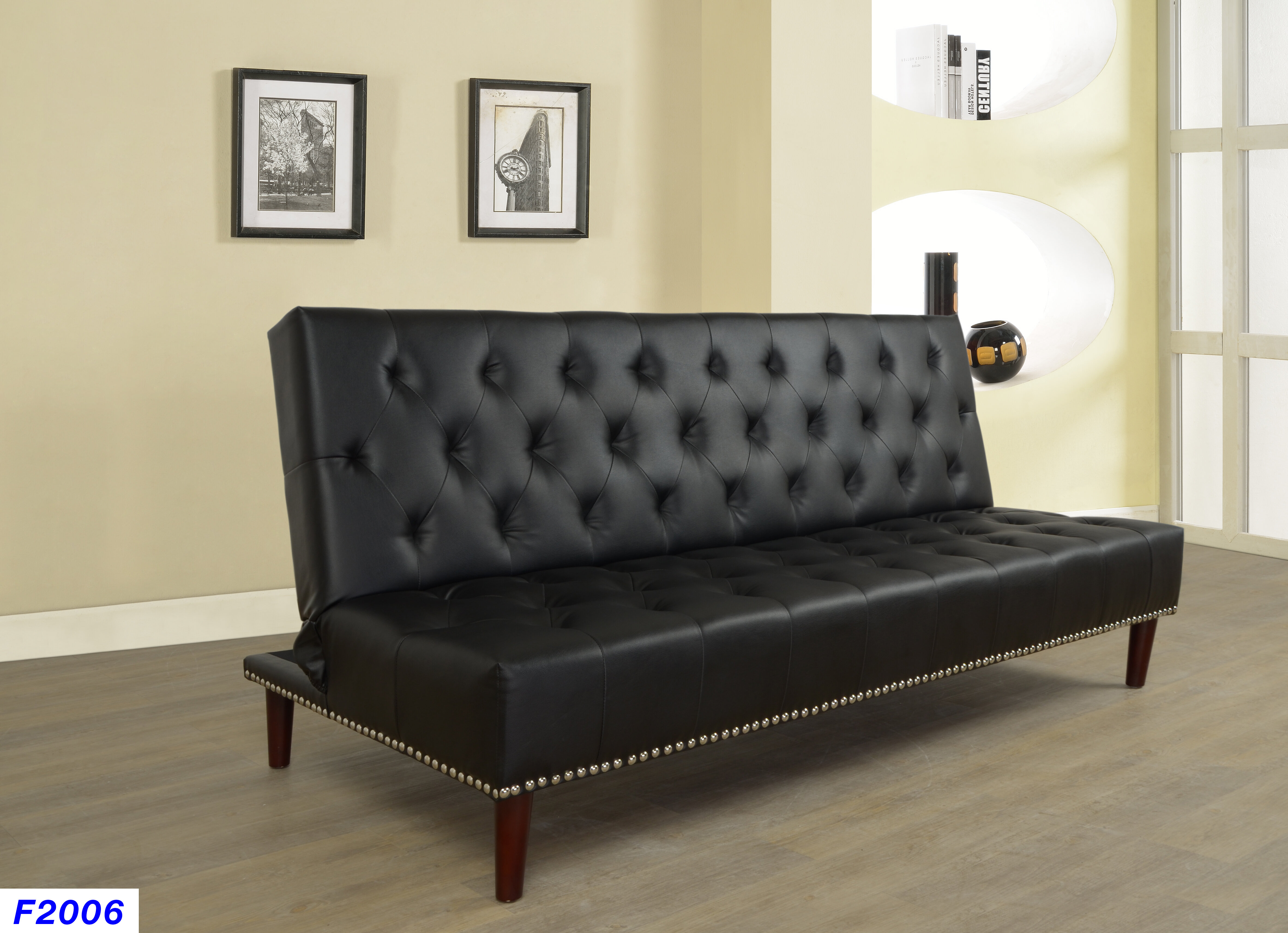 brayden midtown faux leather convertible sofa