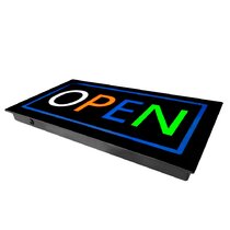 Details about   Ultra Bright LED Neon Light Business Oval "OPEN" Sign Animated Motion w/ ON/OFF 
