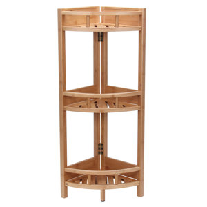 Bamboo Slatted Corner Unit Bookcase