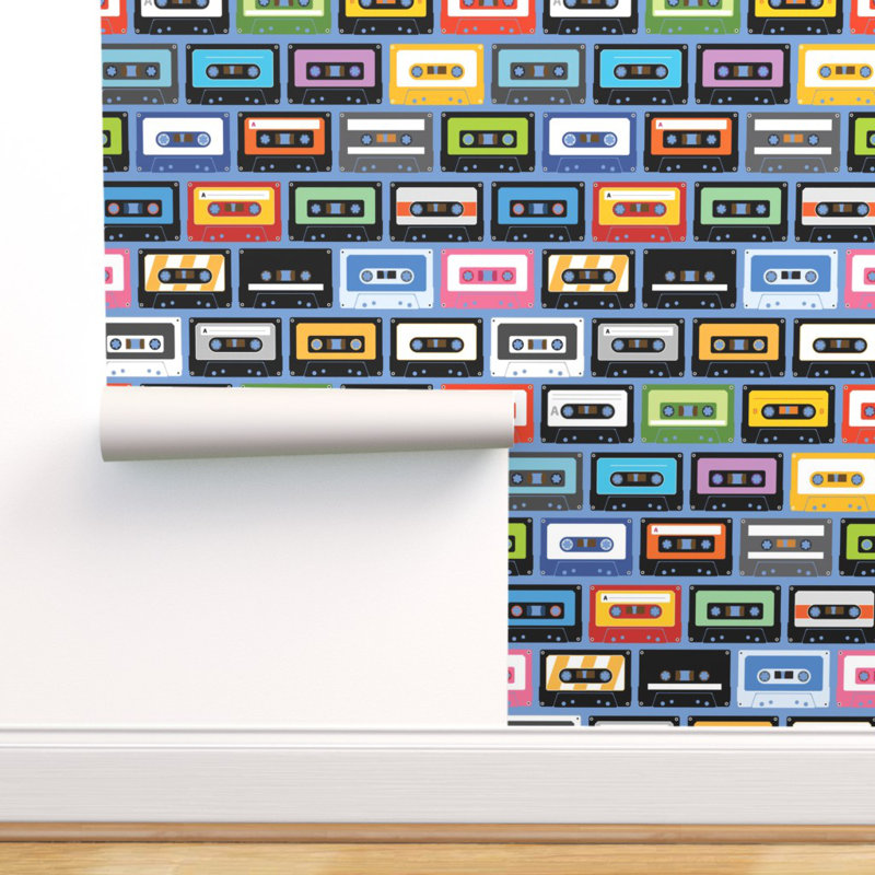 Ebern Designs Elisabetta Cassette Tape 27 L X 24 W Wallpaper