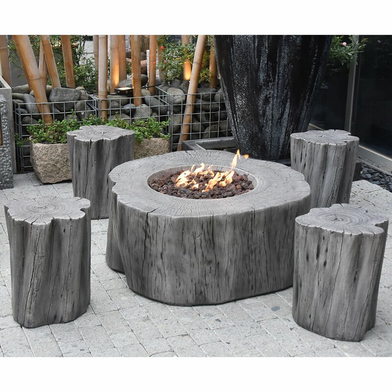 Elementi Manchester Concrete Gas Fire Pit Table Wayfair Co Uk