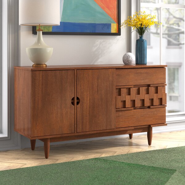 Mercury Row® Petterson 55.12'' Wide 3 Drawer Sideboard & Reviews 