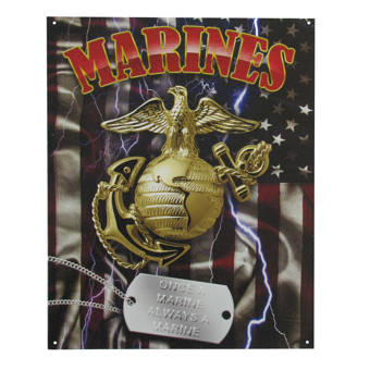 Winston Porter Us Marine Corps Metal Round Dome Usmc Emblem Home Wall Decor