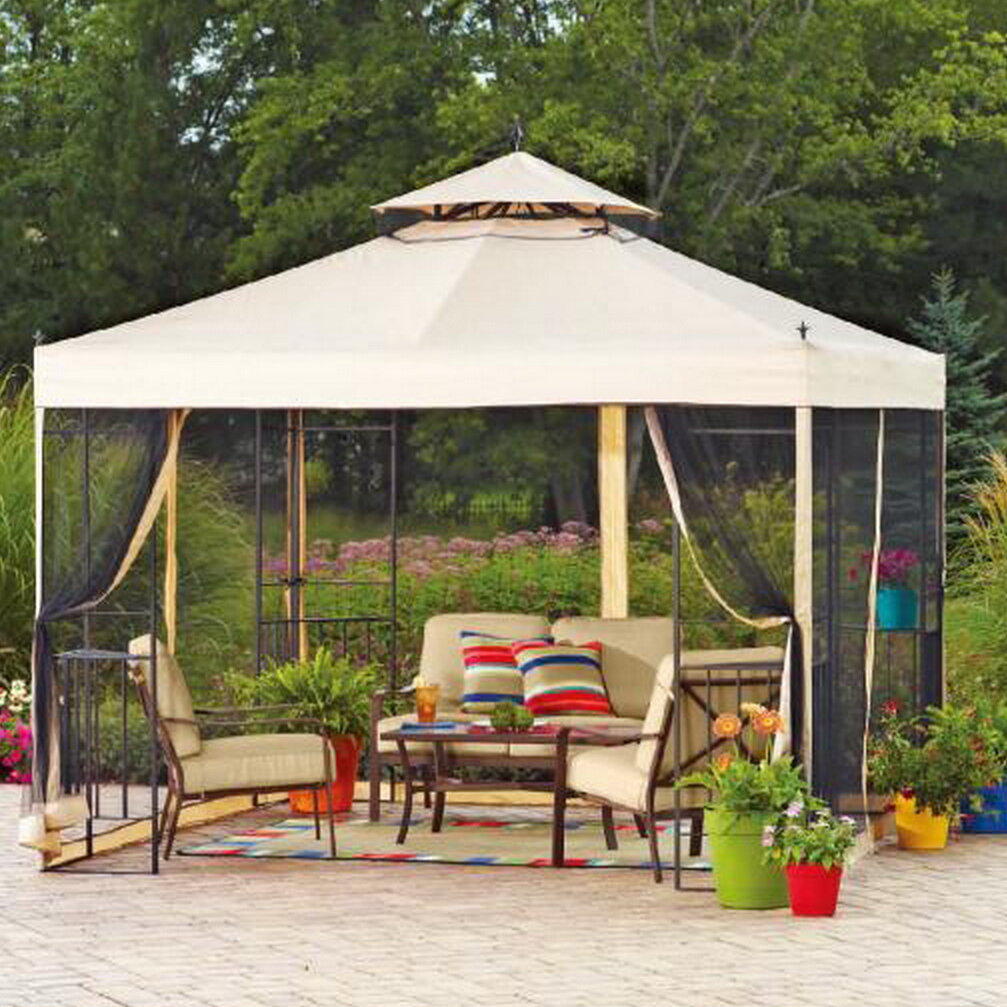 Sunjoy Replacement Canopy For 10 W X 12 D Wicker Gazebo Wayfair Ca