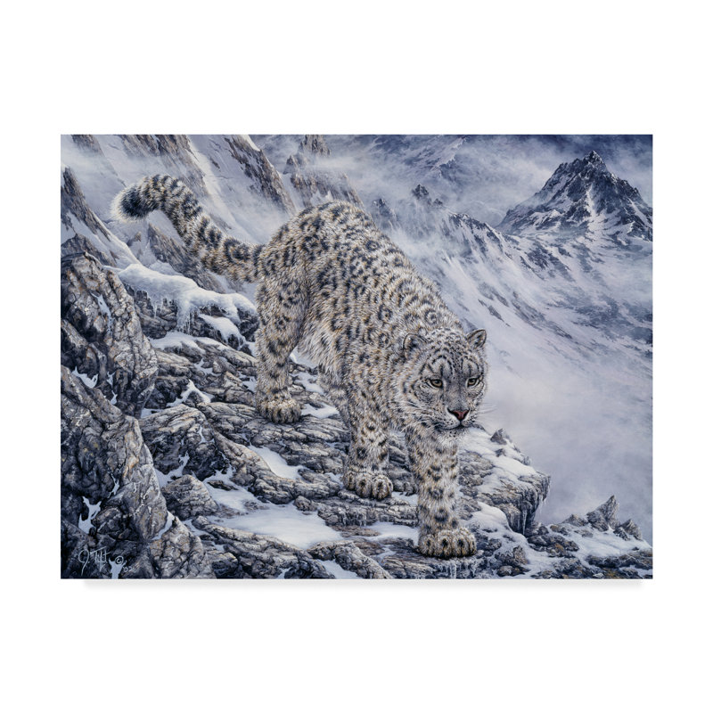 Trademark Art Snow Leopard Acrylic Painting Print On Wrapped