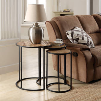 Gracie Oaks Pflugerville Mini Basket Wood Top End Table Wayfair