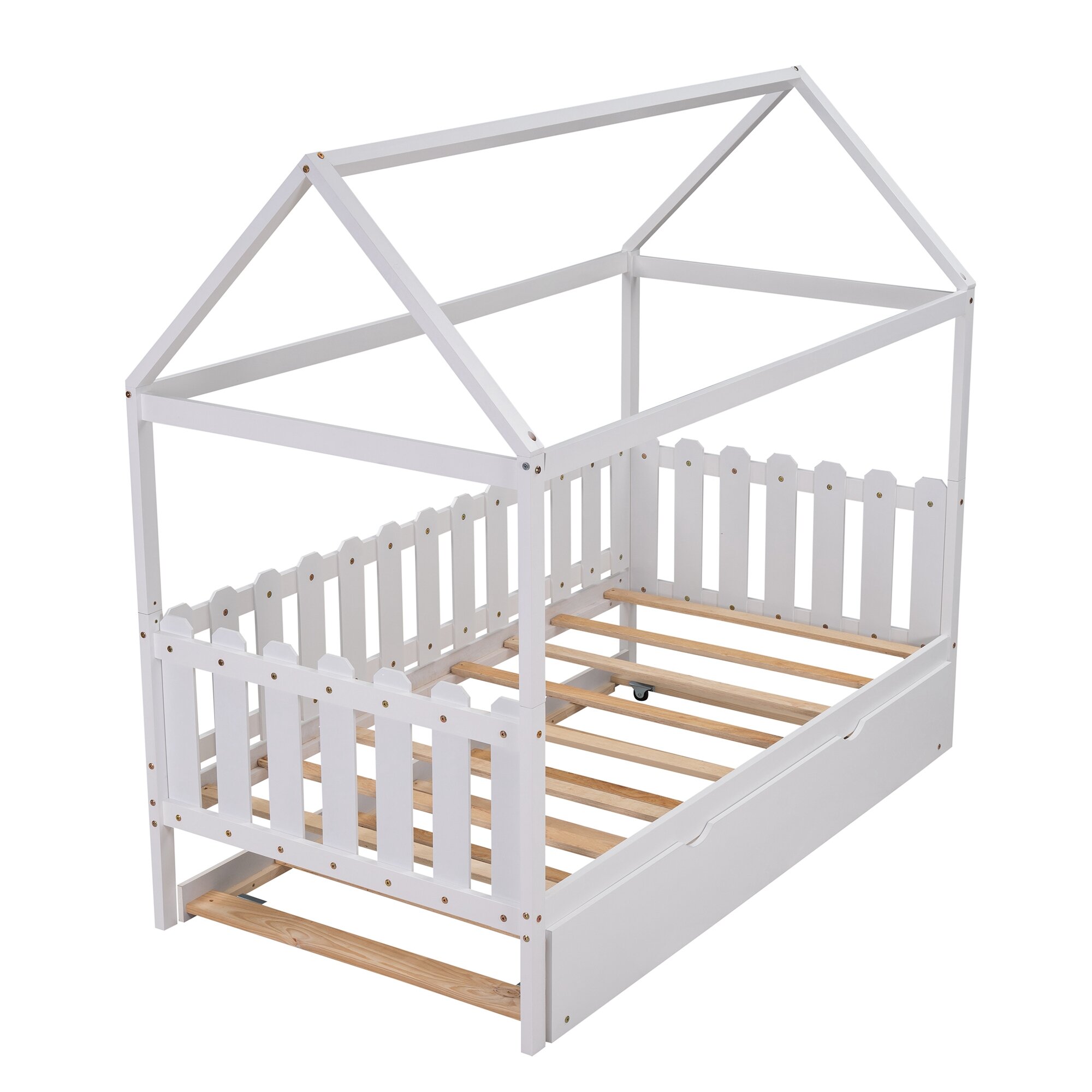 Sand & Stable Baby & Kids Skelton Twin Canopy Bed with Trundle by Sand ...