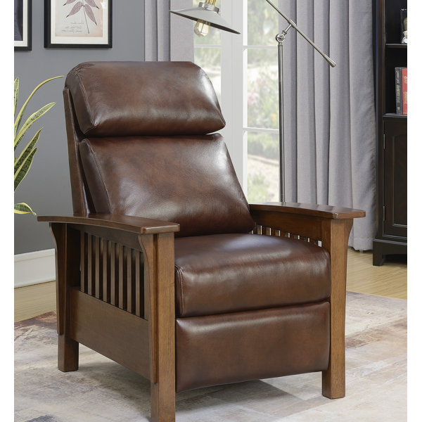 Red Barrel Studio Jazmine Genuine Leather Manual Recliner Reviews Wayfair