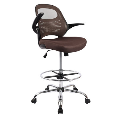 Jhael Ergonomic Mesh Drafting Chair with Flip-Up Arms - Swivel Rolling Home Office Chair for Architects