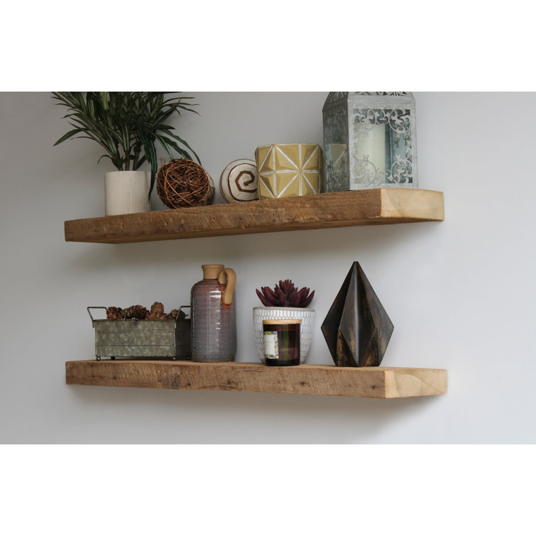Joao 2 Piece Solid Wood Floating Shelf with Reclaimed Wood
