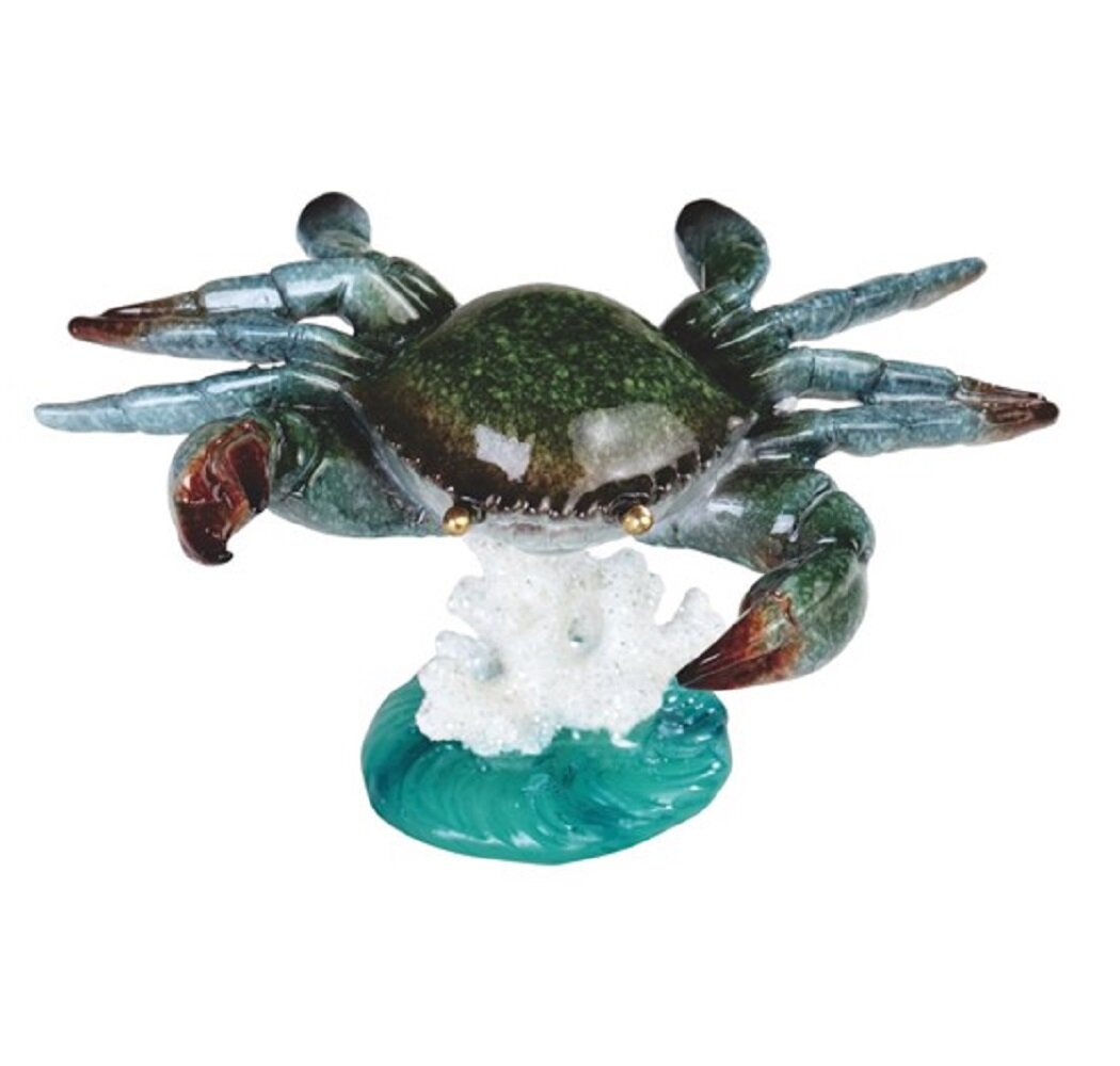 crustaceans in resin real crab marine nature set in quality gift display box 