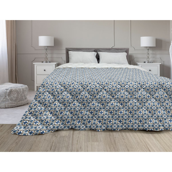 royal blue and white bedding
