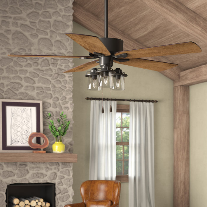 Three Posts 52 Sheyla 5 Blade Ceiling Fan Light Kit Included