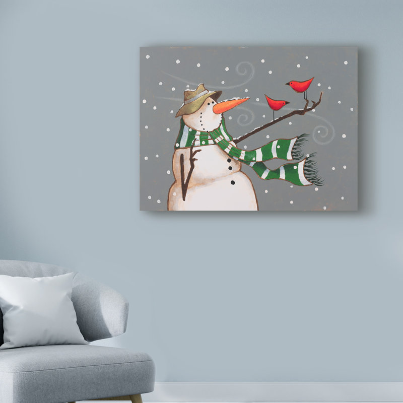 The Holiday Aisle Snowman Scarf Acrylic Painting Print On
