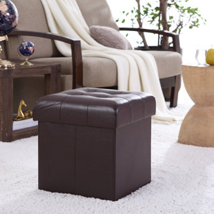 Lambertville Foldable Tufted Square Cube Foot Rest Storage Ottoman