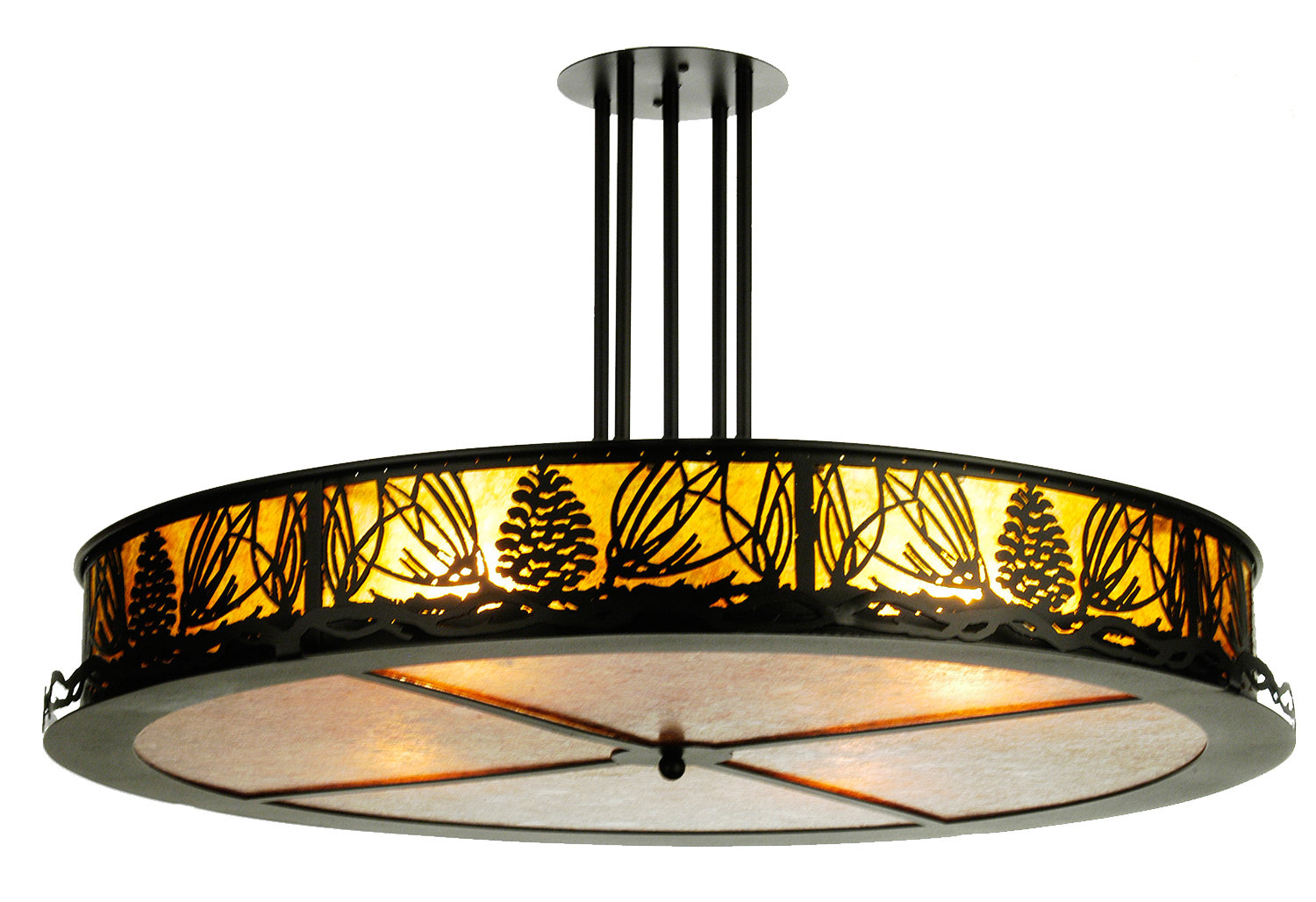 Meyda Tiffany 4 Light 36'' Drum/Cylinder Drum Semi Flush Mount Wayfair