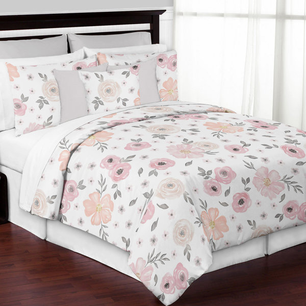 Sweet Jojo Designs Pink Gray White Microfiber Glam 3 Piece Comforter Set Reviews Wayfair