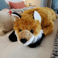 fuzzy fox bed rest pillow