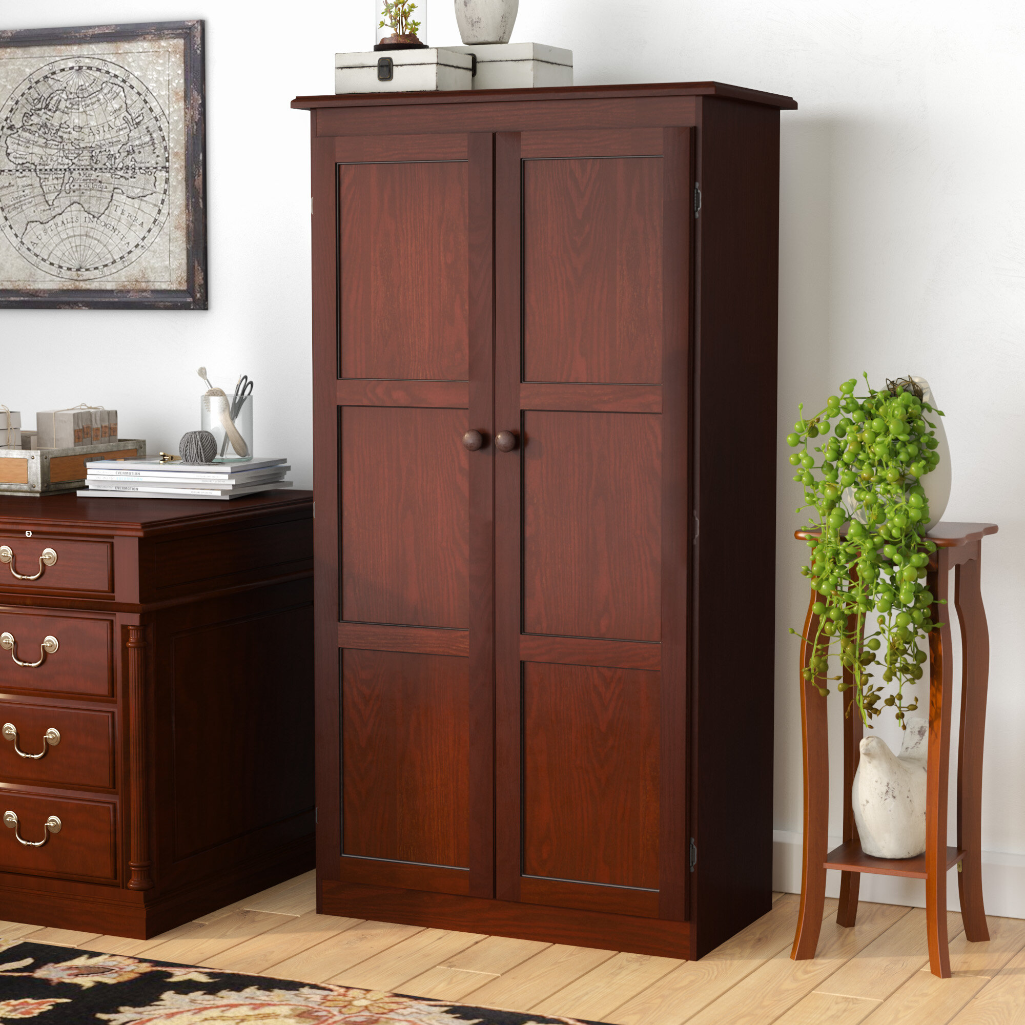 cherry office storage cabinet