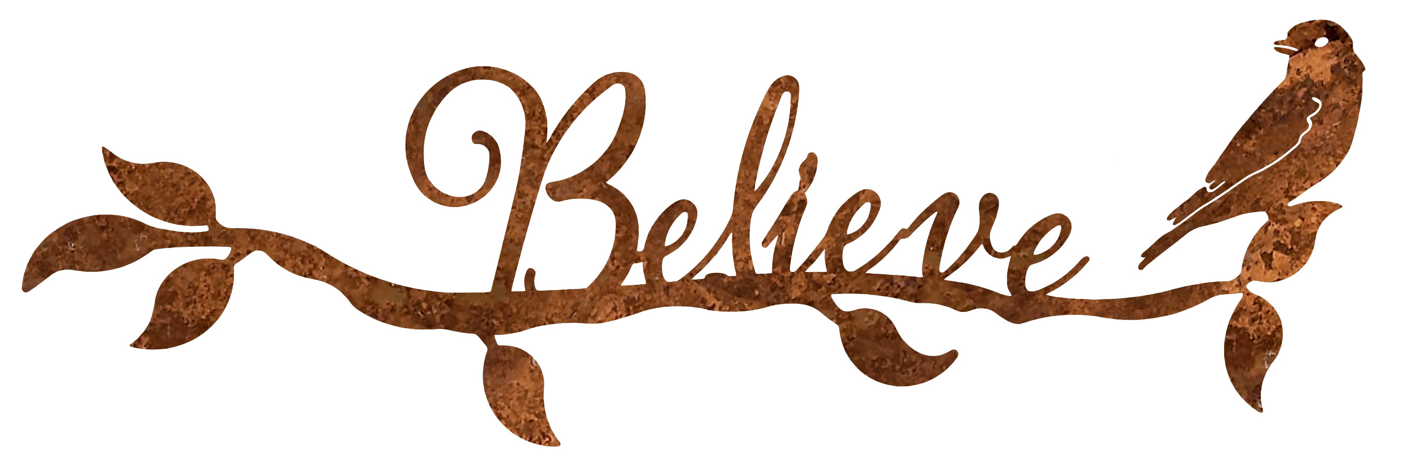 August Grove Elle May Metal Rustic Believe Sign Wall Art Wayfair
