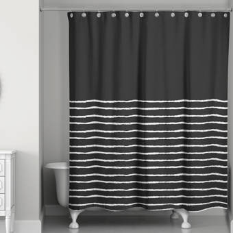 House Of Hampton Ketcham Chevron Single Shower Curtain Wayfair