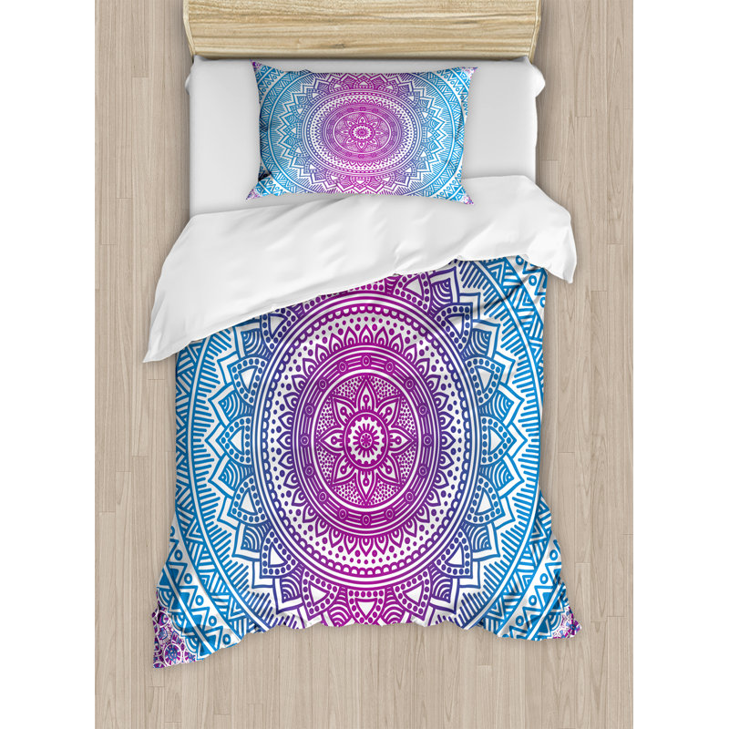 East Urban Home Ombre Mandala Flower Pattern Golden Queen Inspired