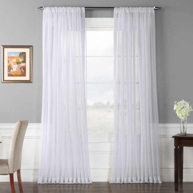 Andover Mills Xan Extra Wide Voile Poly Sheer Single Curtain Panel