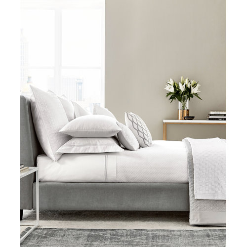 Peacock Blue Hotel Maya Double Duvet Cover Set, White