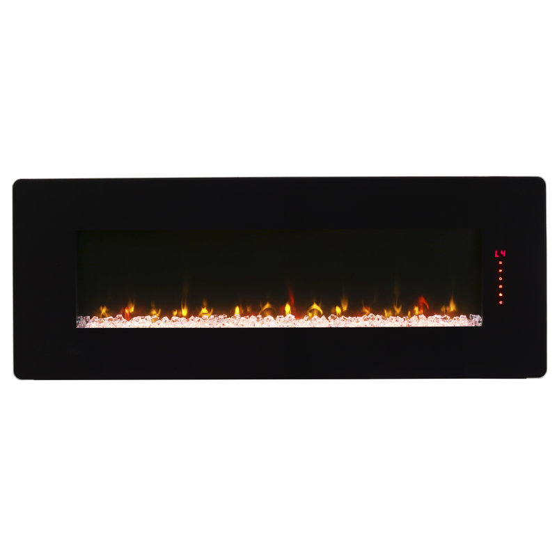 Ebern Designs Stockwell Series Curved Glass Wall Mounted Electric