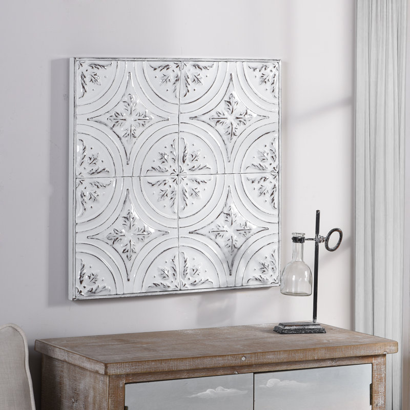 Ophelia Co Ceiling Tile With Leaf Detail Metal Wall Decor Wayfair