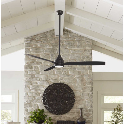 60" Brumfield 3 - Blade Standard Ceiling Fan with Remote Control and Light Kit Included