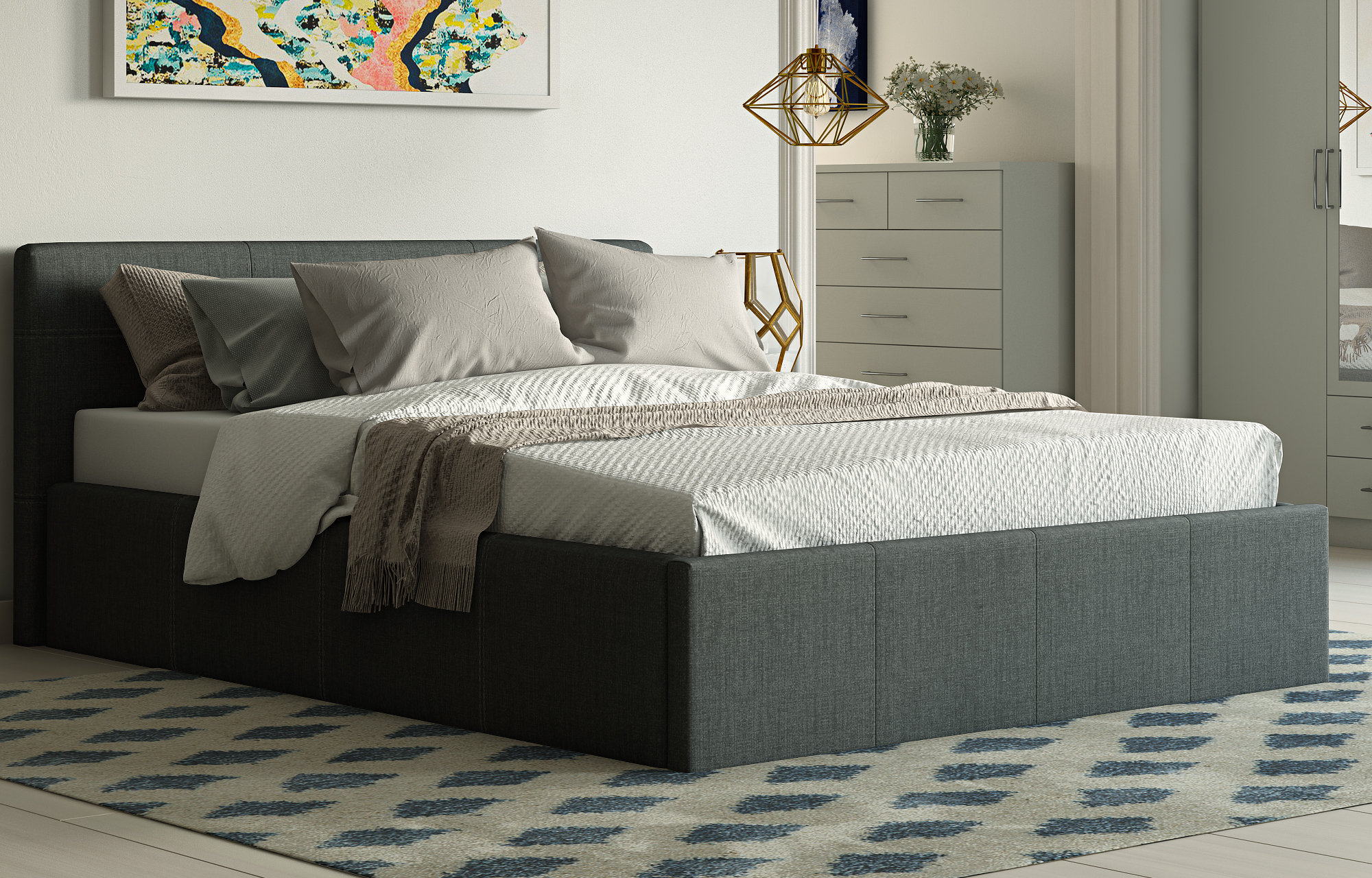Mercury Row Laverock Upholstered Ottoman Bed Reviews Wayfair Co Uk