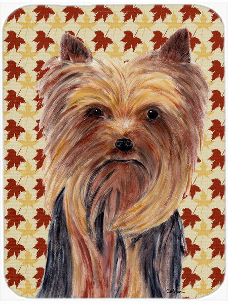 East Urban Home Yorkie Portrait Glass Cutting Board Wayfair