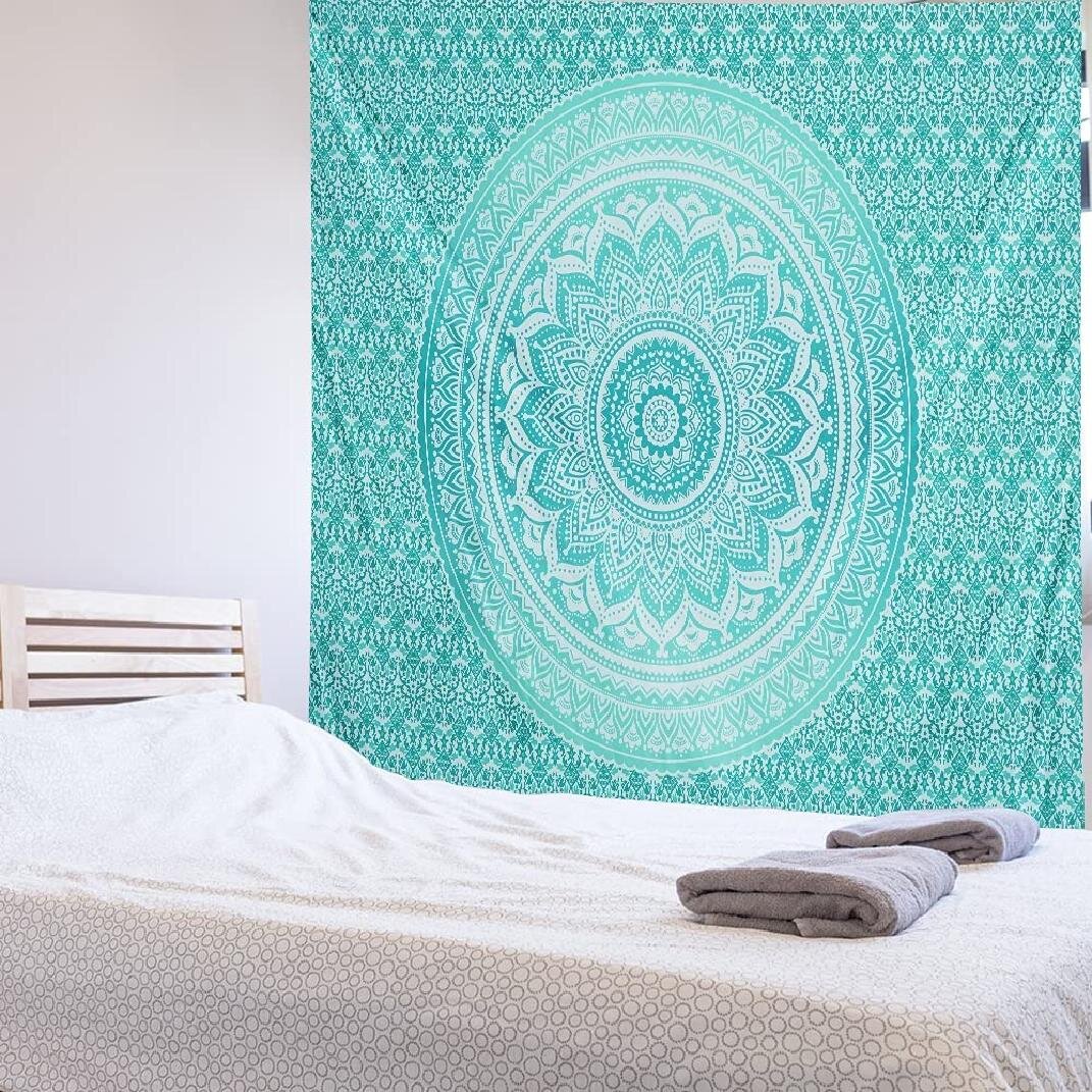 Crazy Hippie Mandala Tapestry Multi Rainbow Wall Hanging Indian Bedsheet Throw 