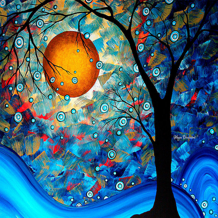 East Urban Home Blue Essence Original Painting Print On Wrapped