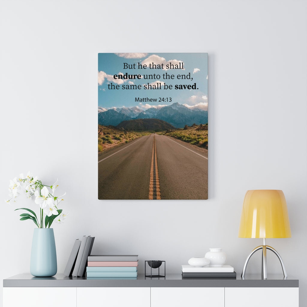 Trinx he shall be saved matthew 24 13 christian home decor scripture