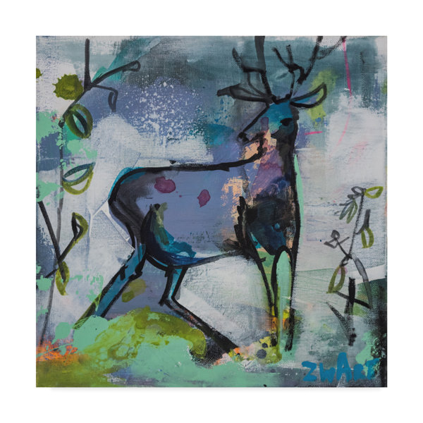 Trademark Art Dare To Deer Acrylic Painting Print On Wrapped