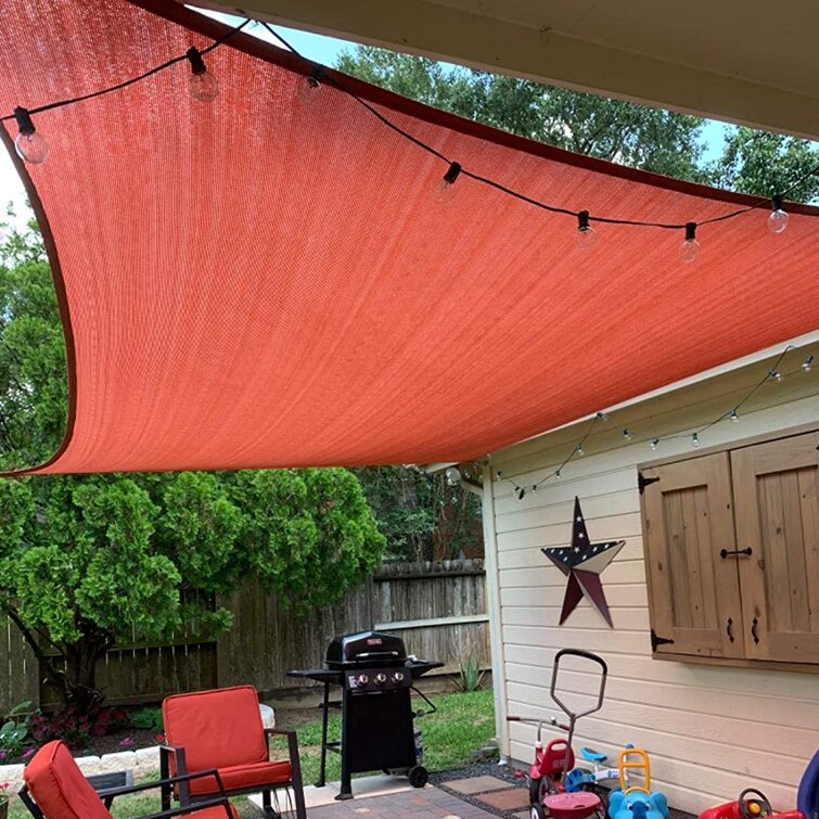 20' Sun Shade Sail Canopy Rectangle Sand Uv Block Sunshade For Backyard Deck 