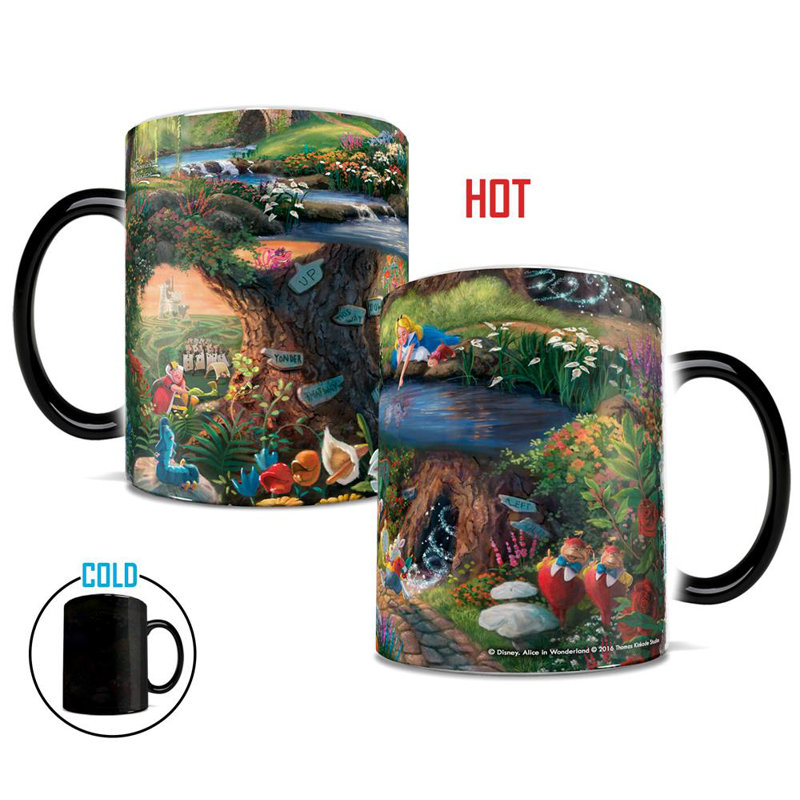 Morphing Mugs Thomas Kinkade Disney S Alice In Wonderland Painting Heat Reveal Ceramic Coffee Mug Reviews Wayfair