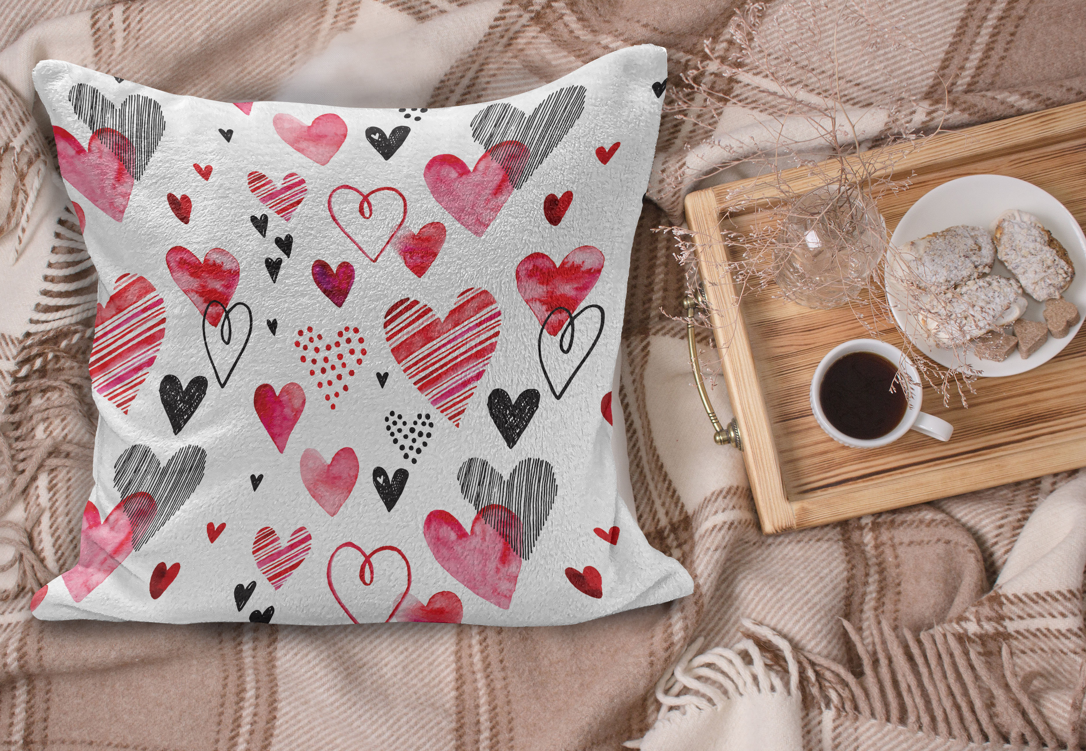 Throw Pillow Cover Valentine Heart Pillow Cover