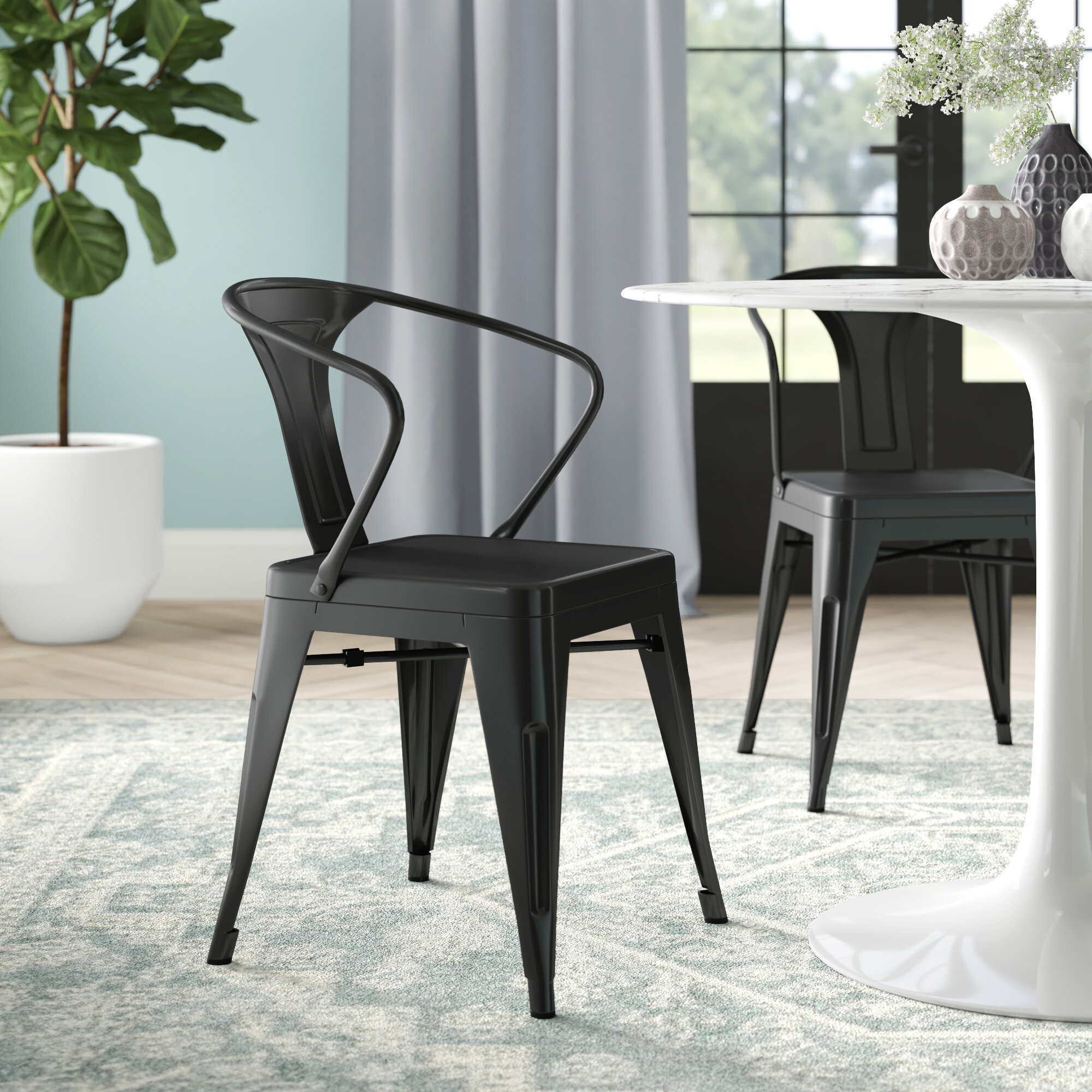 aubrie metal dining chair