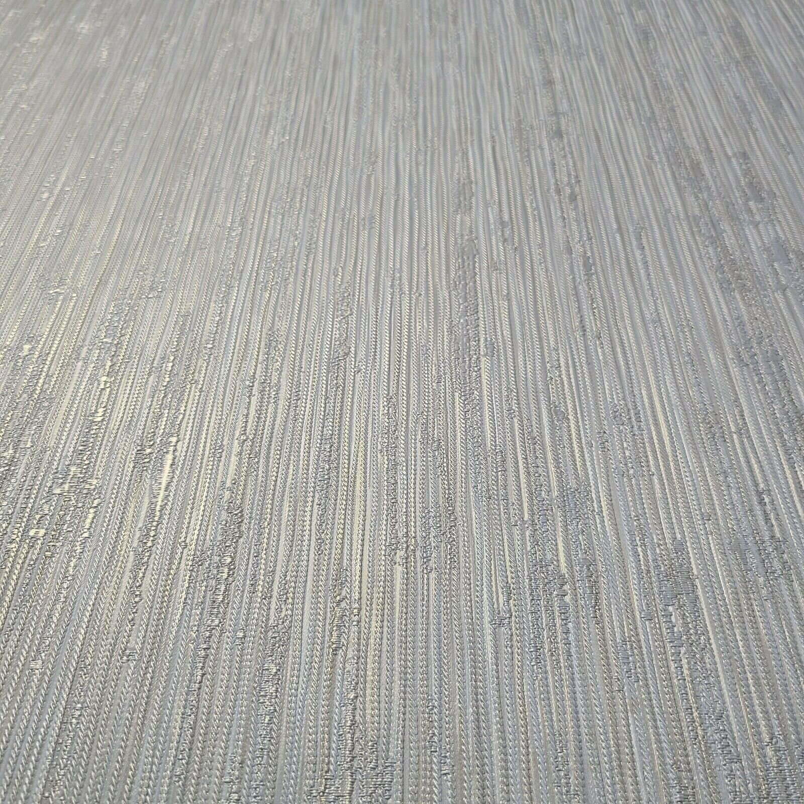 Gray silver metallic faux fabric textured stria lines textures Modern Wallpaper 